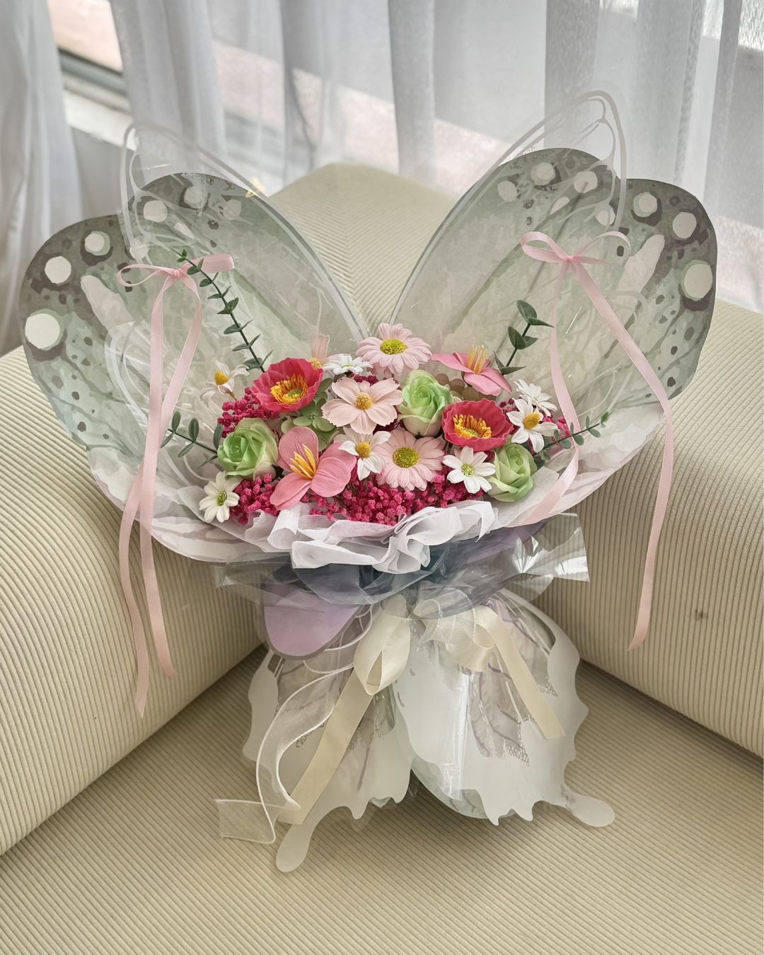 Butterfly MatchaStrawberry (Soap Flowers)